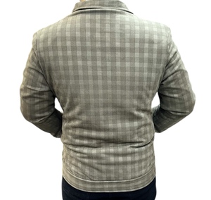 Veste universitaire Bearfit haut de gamme pour homme, style vintage, coupe oversize, chauffante, respirante, à motif écossais, avec fermeture éclair et col montant, finition soignée - Product Image 3