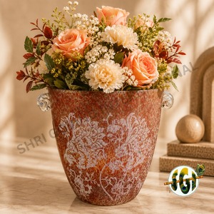 Ensemble de vases en verre artisanaux modernes, design marbré bleu et blanc, décoration contemporaine pour la maison, pot à fleurs pour plantes - Product Image 5