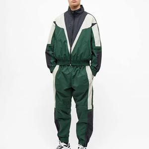 Chándal de nailon con capucha y diseño de patchwork personalizado para hombre, chaqueta con cordón, conjunto de jogger 2 en 1, impermeable, de secado rápido, ligero e informal. - Product Image 4