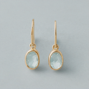 ต่างหูคริสตัลอัญมณี925ชุบทอง18 K - Product Image 3