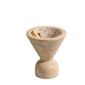 Natural Travertine Stone <b>Incense</b> Holder Handcrafted <b>Cone</b> Shape Marble <b>Incense</b> Burner Modern Minimal Ash Meditation Aromatherapy - Product Image 1