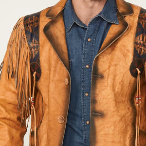 เสื้อแจ็คเก็ตคาวบอย OEM ผู้ผลิตเสื้อผ้าขายส่ง รุ่นใหม่ คุณภาพสูง เคลือบผิว ทรงยาว บาง โลโก้ด้านหน้า สไตล์ตะวันตก - Product Image 3