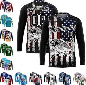 T-shirt de pêche unisexe en polyester UPF 50+ grande taille respirant à manches longues, vêtement rafraîchissant, maillot de pêche OEM ODM, motif personnalisé - Product Image 3