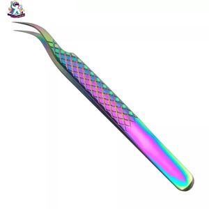 Ensemble de pinces à cils en acier inoxydable Ryzer Studio, 1 pièce, pointe incurvée et pointue, outils de beauté pour extensions de cils, maquillage et outils - Product Image 3