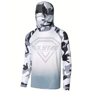 Sweat à capuche de pêche camouflage personnalisé ultime pour homme, protection solaire UV UPF 50+, respirant, séchage rapide, avec masque intégré - Product Image 1