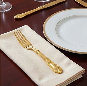 Royal Baroque Gold Stainless Steel Fork Set High Polish Gold PVD Elegant Flatware For Hotel Ware Tabletop Dining And Restaurants - Product Image 1