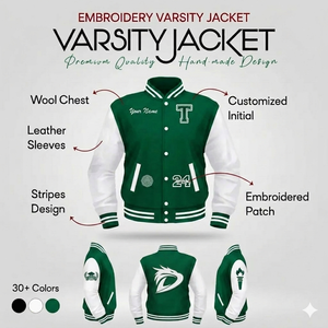 Trendiness Dark Brown Personalized Windproof Varsity <b>Jacket</b> Team Wholesale Polyester/Cotton Wool/Polyester Shell Stand Collar - Product Image 6