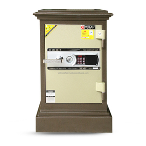Big <b>Safes</b> Box WELKO BOB750 <b>Key</b> <b>Lock</b> Long Led Brown Stainless Steel Fireproof Anti-theft - Product Image 1