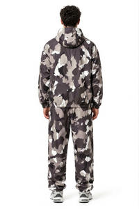 Supplier Custom Grey Camo Windbreaker Tracksuit <b>Men's</b> Lightweight Hooded <b>jacket</b> for <b>men</b> Jogger Set OEM Streetwear Outfit Custom - Product Image 4