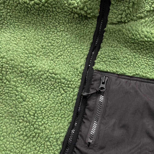 OEM Manufacturer Custom Blanket Reversible Garment <b>Shearling</b> Zip up <b>Bomber</b> Winter Warm Coat Polar Fleece Sherpa <b>Jacket</b> for Men - Product Image 2