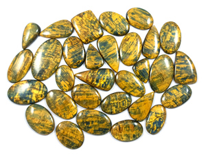 Cabochon en Néellite Jaune Naturel, Pierre de Cristal Lisse à Dos Plat, Polie pour la Fabrication de Bijoux et la Guérison - Product Image 3