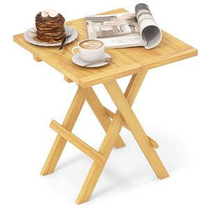 Tavolino da Caffè Quadrato in Legno di Teak con Gambe a X e Piano Scanalato per Campeggio - Product Image 2