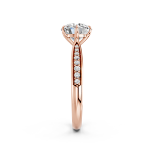 Bague de fiançailles et de mariage Zota Jewel en or rose 14 carats avec diamant solitaire cultivé en laboratoire, taille brillant 1 carat, certificat IGI, bijoux de luxe - Product Image 3