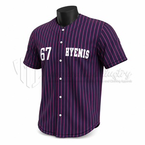 Custom for Pinstripe Baseball Jersey Premium Team Uniform Full <b>Button</b> Athletic Baseball <b>Shirt</b> Moisture Wicking 100% Polyester - Product Image 3