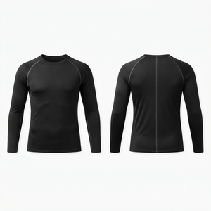 Chemise de protection anti-UV à manches longues pour homme, noire, en polyester, séchage rapide - Product Image 2
