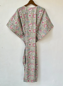 Vestido Kaftán Informal de Verano con Estampado Floral Tropical, de Algodón, para Mujer, Ropa de Playa, Estilo Asia Pacífico, Sin Mangas - Product Image 5