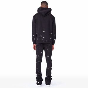 Custom Flare Stacked Tracksuit <b>Set</b> Men Oversized Streetwear <b>Jogger</b> Jacket <b>Matching</b> Two Piece Outfit - Product Image 2