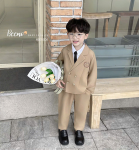 Venta caliente Conjuntos de ropa para niños Traje formal Conjunto de 4 piezas Chaleco de moda de doble botonadura para niños para fiestas y bodas - Product Image 2