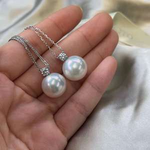 Collar de Perlas de Agua Dulce Edison Grandes para Mujer, Elegante Colgante de Plata S925 con Espejo y Luz Intensa, Inspirado en el Rey Conde - Product Image 4