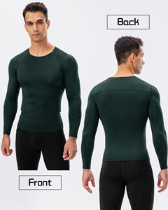 Men MMA Rash Guard Compression Shirt Crew Neck <b>Long</b> <b>Sleeve</b> Athletic <b>Base</b> <b>Layer</b> Rash Guard For Gym Training Running Cycling Top - Product Image 3
