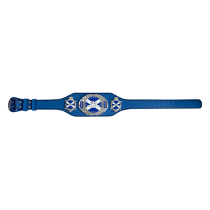 Diamond Championship Belt with Blue Leather and Silver Emblem Premium Quality Customizable Title Belt for Sports & Events - Product Image 1