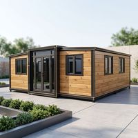 Casa Prefabricada Modular con Techo Inclinado Personalizada, Casa Contenedor de Acero Expandible de 20 pies/30 pies para Hotel y Villa