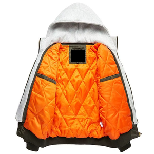 Blouson aviateur homme fin de haute qualité, style décontracté, col montant, avec capuche, vente en gros, logo personnalisé, style hiver pour motos - Product Image 4