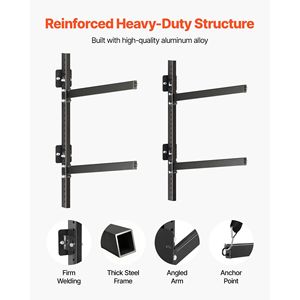 Supporto per 2 kayak resistente, capacità 200 libbre, regolabile, da parete, per garage, capanno, molo, uso interno/esterno - Product Image 4