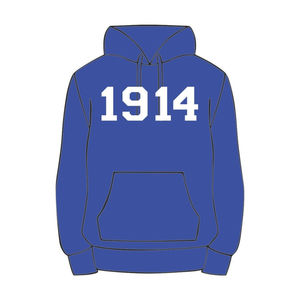 เสื้อฮู้ดสีน้ำเงิน ปีก่อตั้ง 1914 ฟี เบต้า ซิกมา ผลิตจากผ้าฝ้าย สำหรับสมาคมพี่น้องชาวกรีก ปักลายตามสั่ง Divine Nine HBCU - Product Image 2