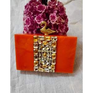 Pochette de soirée artisanale en résine cristalline pour femmes - Product Image 5