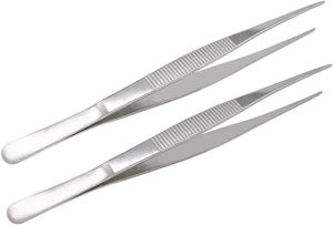Juego de Pinzas Profesionales de Acero Inoxidable de 7 Pulgadas |   Pinzas Multiusos de Punta Recta y Dentada de Primera Calidad |   Paquete de 2 Quirófanos Quirúrgicos Resistentes - Product Image 4