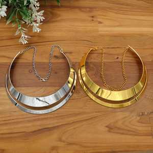 สร้อยคอชั้นสแตนเลสสำหรับผู้หญิง |   สร้อยคอแบบกว้างพร้อมจี้ตกแต่ง |   เครื่องประดับแฟชั่นขายส่ง - Product Image 1