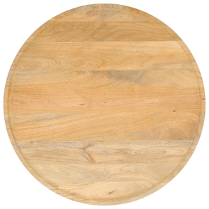 Mesa de Centro Moderna para Sala de Estar, Estilo Orgánico, Redonda, de Madera de Mango Sólida, Acabado Natural, Duradera, Fácil de Limpiar - Product Image 4