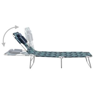 Tumbona con Estructura de Acero Resistente y Tela con Estampado de Hojas (100% Poliéster) - Product Image 3