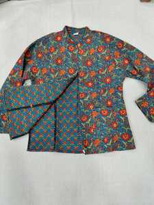Handmade Cotton <b>Quilted</b> Reversible Jacket for Women Hand Block Printed Lightweight <b>Winter</b> Outerwear Wholesale Manufacturer - Product Image 3