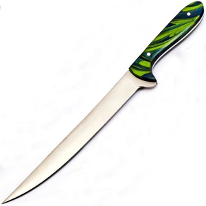 มีดสแตนเลสด้ามจับทำจากเรซินใบมีดคงที่สำหรับเชฟปลอกหนังแท้สำหรับใช้ในครัว - Product Image 5