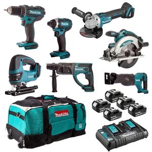 Kit combinado de herramientas eléctricas inalámbricas de 18 V y 7 piezas con taladro de iones de litio sin escobillas y juego de fijación - Product Image 1