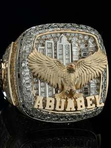 Stylish <b>Men</b> <b>Ring</b> Jewelry Custom Made <b>Rose</b> <b>Gold</b> Moissanite Diamond Championship <b>Ring</b> With Custom LOGO - Product Image 5