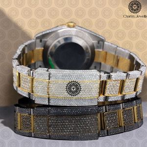 Charm_Jewells Luxury Stainless Steel <b>Watch</b> Round Case 38mm Analog Quartz Sapphire Crystal <b>Diamond</b> Encrusted Women's Fashion - Product Image 2