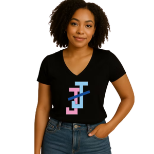 Camiseta Negra para Mujer con Diseño de Letras Entrelazadas, Ropa Casual para el Día a Día, Estilo Urbano, Cómoda y a la Moda - Product Image 1