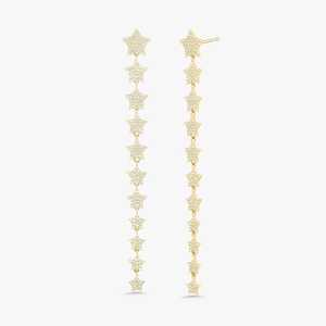 Pendientes de Diamantes en Forma de Estrella, Cultivados en Laboratorio, con Engaste Pavé, Cierre a Presión, Certificados por IGI, Minimalistas, Elegantes, de Lujo para Boda, 14K 18K - Product Image 2