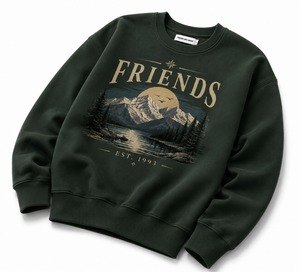 Sudadera Personalizada con Estampado de Montaña, Cuello Redondo, Corte Regular para Hombre, 100% Algodón, Diseño Tejido Informal para Otoño - Product Image 3