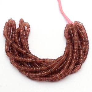 Cuentas sueltas de cuarzo rosa fresa AAA lisas tipo Heishi de 4x5mm para fabricación de joyas, precio al por mayor, piedra preciosa - Product Image 3