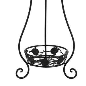 Soporte Doble para Macetas de Metal Negro, Soporte Alto Decorativo para Macetas, Estante para Macetas de Interior y Exterior, Decoración para Jardín, Balcón y Hogar - Product Image 3