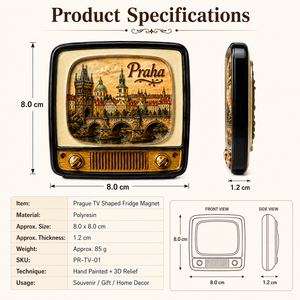 Produttore all'ingrosso oggetti artigianali in resina a forma di <span class=keywords><strong>TV</strong></span> Praha architettura del paesaggio magneti da frigorifero souvenir turistici magnetici - Product Image 5