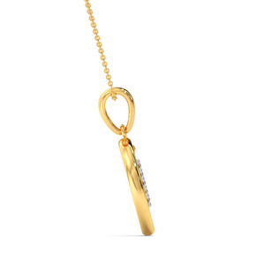 Collier pendentif en or avec cercle de diamants et lettre initiale B - Product Image 4