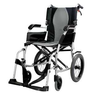 New Design Aluminum Alloy Frame Lightweight Leather Seat Surface Removable Pedals Folding <b>Backrest</b> Manual Wheelchair - Product Image 5