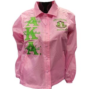 <b>Pink</b> <b>Waterproof</b> Coach <b>Jacket</b> Lightweight Rain <b>Jacket</b> Casual Outdoor Windbreaker Embroidered Fashion Outerwear Women Apparel - Product Image 1