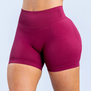 Shorts de yoga et de sport pour femme, respirants, à séchage rapide, taille basse, sans couture, avec effet froncé et galbant fessier - Product Image 4