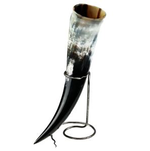 Cuerno vikingo personalizado para beber con iniciales grabadas, ideal para regalo, eventos de recreación histórica y decoración de festivales nórdicos. - Product Image 1